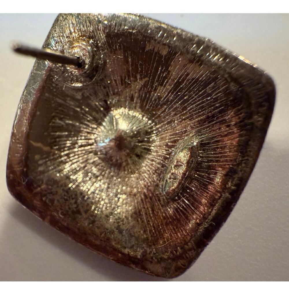 Vintage Avon Signed Silver and Gold-tone Stud Earrings - Picture 2 of 3